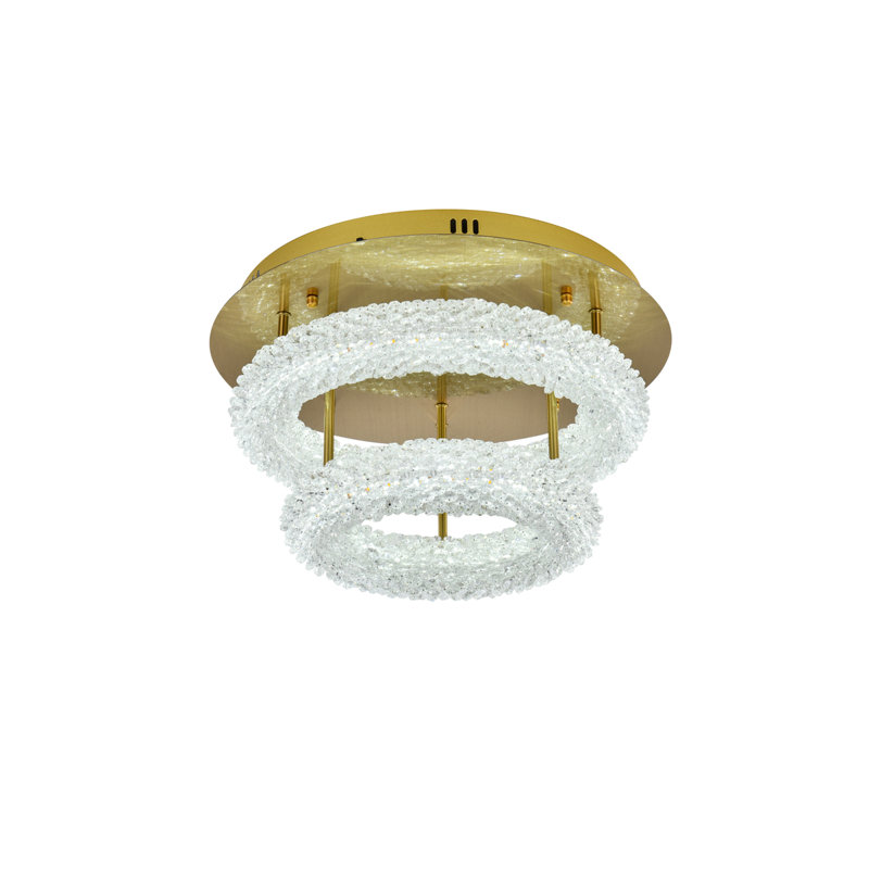 Brindalla LED Flush Mount, Satin Gold, 10" H x 18" W x 18" D