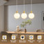 3 -Light Kitchen Island White Glass Pendant