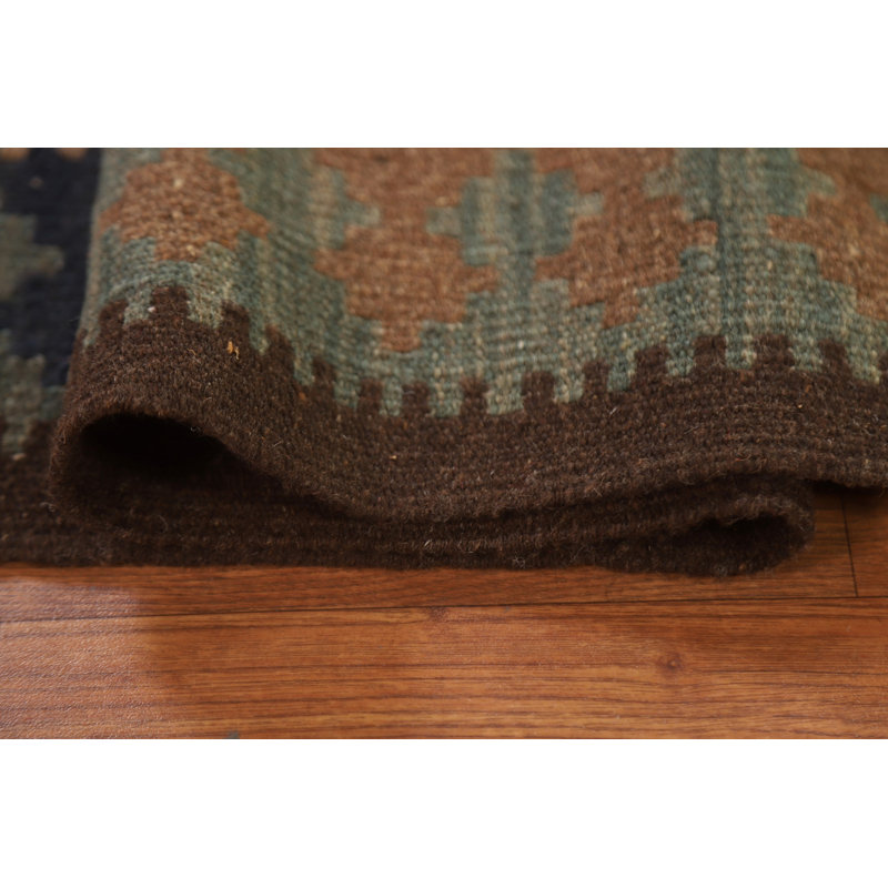 Tapis oriental réversible en laine Kilim 7 x 10