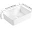 Lavabo de salle de bain rectangulaire blanc en céramique au-dessus du comptoir - style moderne et esthétique minimaliste