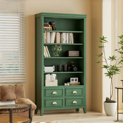 Vitrine simple en bois massif classique vert