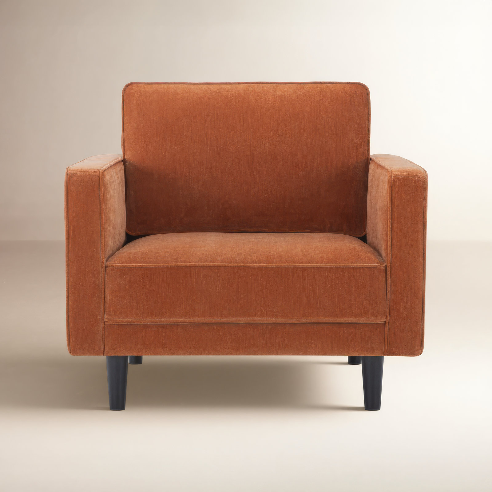 Curt Upholstered Armchair, Rust Performance Chenille