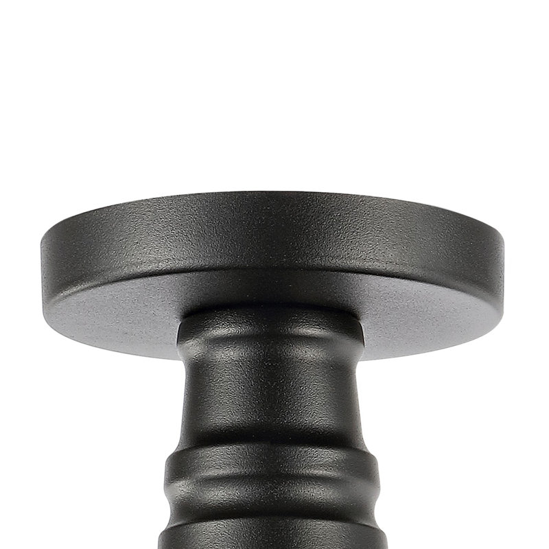 Camila 14" 1-Light Classic Industrial Indoor/Outdoor Iron LED Semi Flush Mount, Green