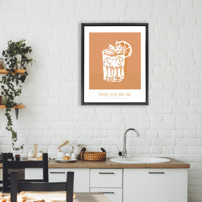 Keep Your Gin Up Floating Frame, design by Lettered and Lined