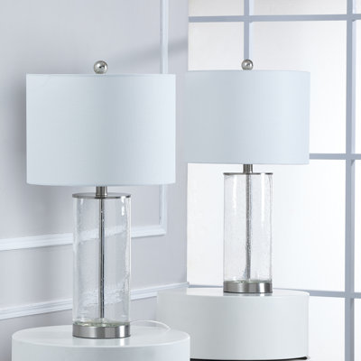 Brokk 23.75" Metal Glass Table Lamp Set
