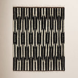Keoka Hand Knotted Wool Geometric Area Rug in Dark Brown/Ivory