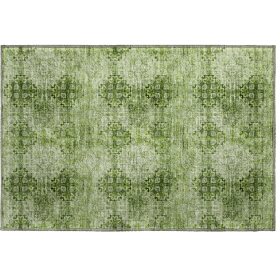 Premium Machine Washable Cerrito AMF557 Olive Rug