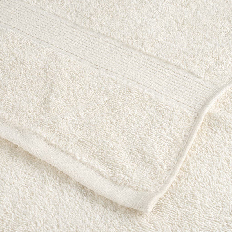 Nerte 100% Cotton Bath Towels - Set of 10, 100cm L x 50cm W, Cream White