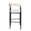 Ensemble de 2 tabourets de bar, tabourets de bar rembourrés à hauteur de comptoir avec dossier et pieds en fer pour îlot de cuisine, assise en tissu beige, capacité de poids de 260 lb