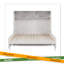 Lit escamotable double avec bureau, blanc antique