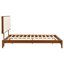 Lit plateforme double en bois de bambou sec pleine grandeur avec tête de lit tapissier réglable à structure en bambou, assemblage facile-31874402-31874401