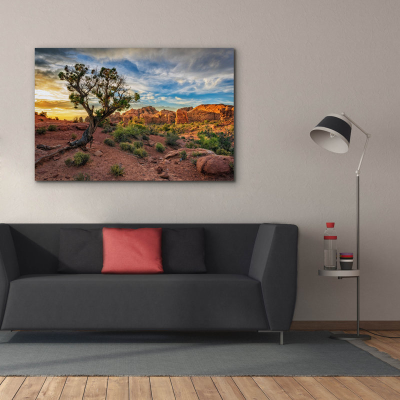 «Sunset In Moab» par Rick Berk, art mural sur toile, H 40 po x l 60 po x P 1,5 po