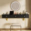 Tablette flottante 47 po avec tiroir, coiffeuse murale polyvalente, bureau, table flottante pour chambre à coucher, salle de bain, coiffeurs, noir et doré