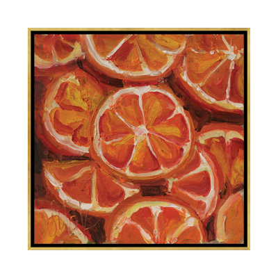 Motif de tranches d'oranges - reproduction d'art murale - toile encadrée