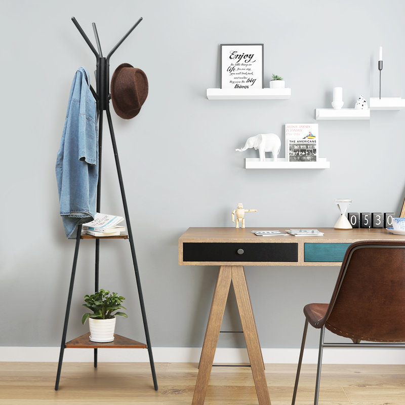 Abingd Freestanding 2 - Hook Coat Rack, Black