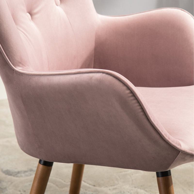 Chaise d'appoint en velours mauve avec dossier en bois, Mauve
