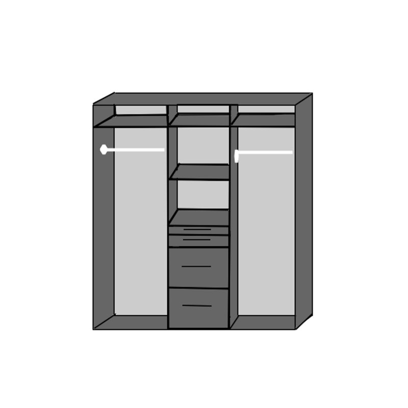 Guljan 3 Door Manufactured Wood Wardrobe, White