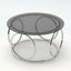 Table basse moderne Ã  plateau rond en verre et structure mÃ©tallique circulaire-577139594-577139599
