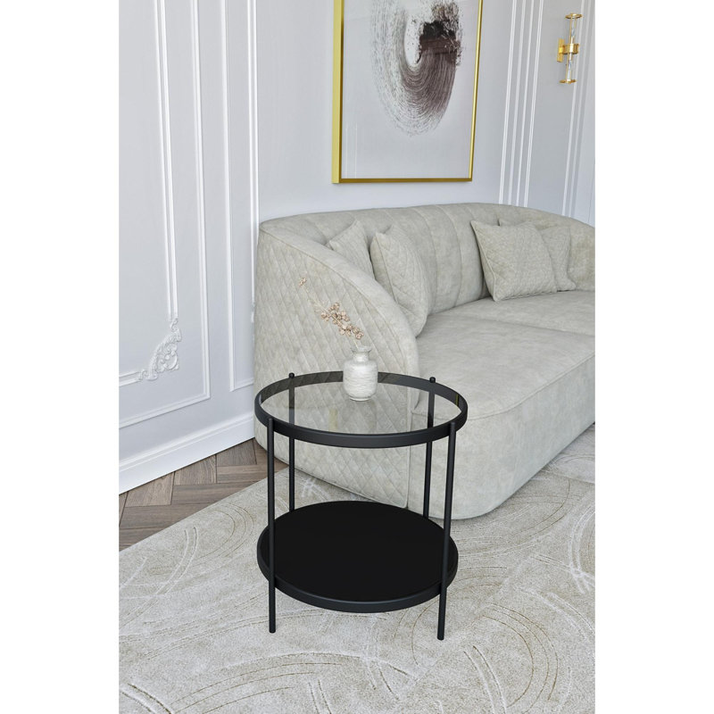 Side Table, Black, Transparent