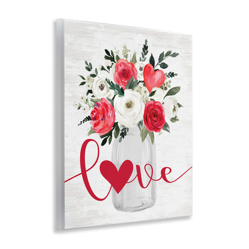 "Red Love Bouquet", art mural par lettres et lignes