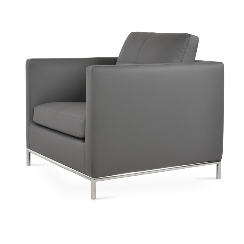 Fauteuil Istanbul, Similicuir gris