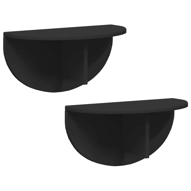 Floating Shelf, 24cm H x 48cm W x 24cm D, Black