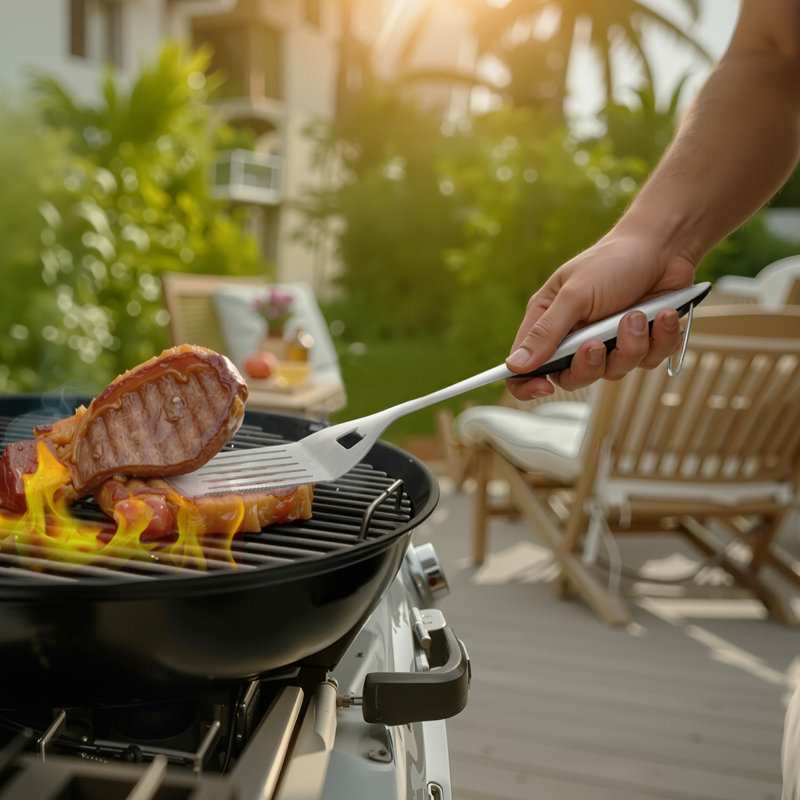 4-piece Stainless Steel Barbecue Tool Set