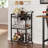 Bar Cart with 3-Tier Mirrored Shelf-1261891826