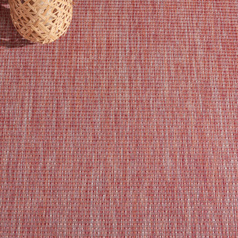 Alaycia Performance Solid Color Indoor/Outdoor Area Rug, Round 6'7"