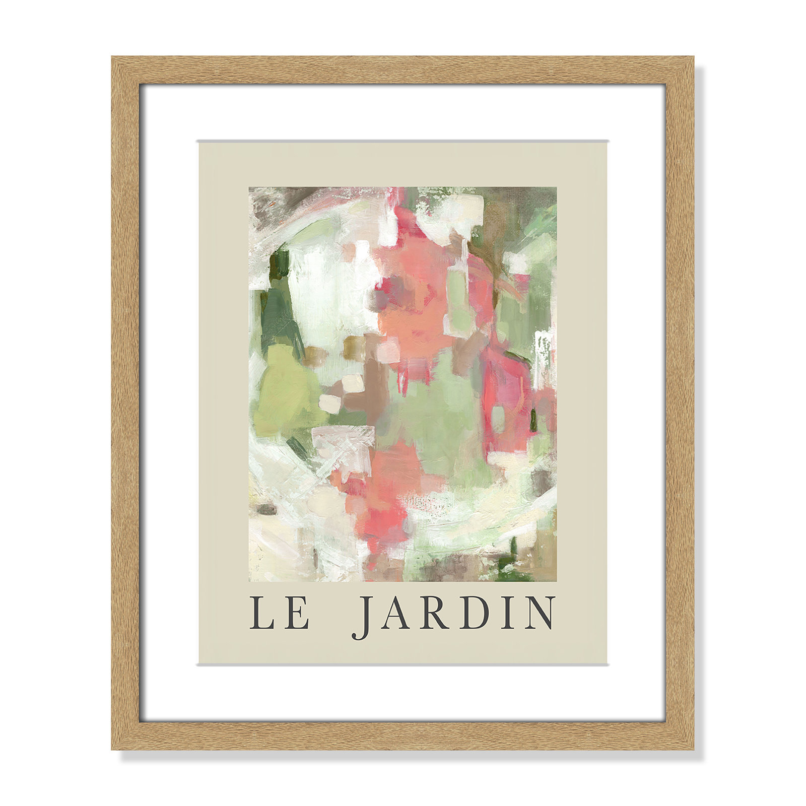 Botanical Poster Collection " Le Jardin " by Carol Robinson, Yes, 19" H x 16" W x 1.25" D, Natural Single Picture Frame