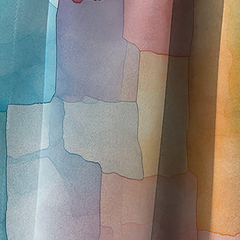 Serene Watercolor II - rideau abstrait - rideau occultant - 1 panneaux, L 52 po x L 120 po