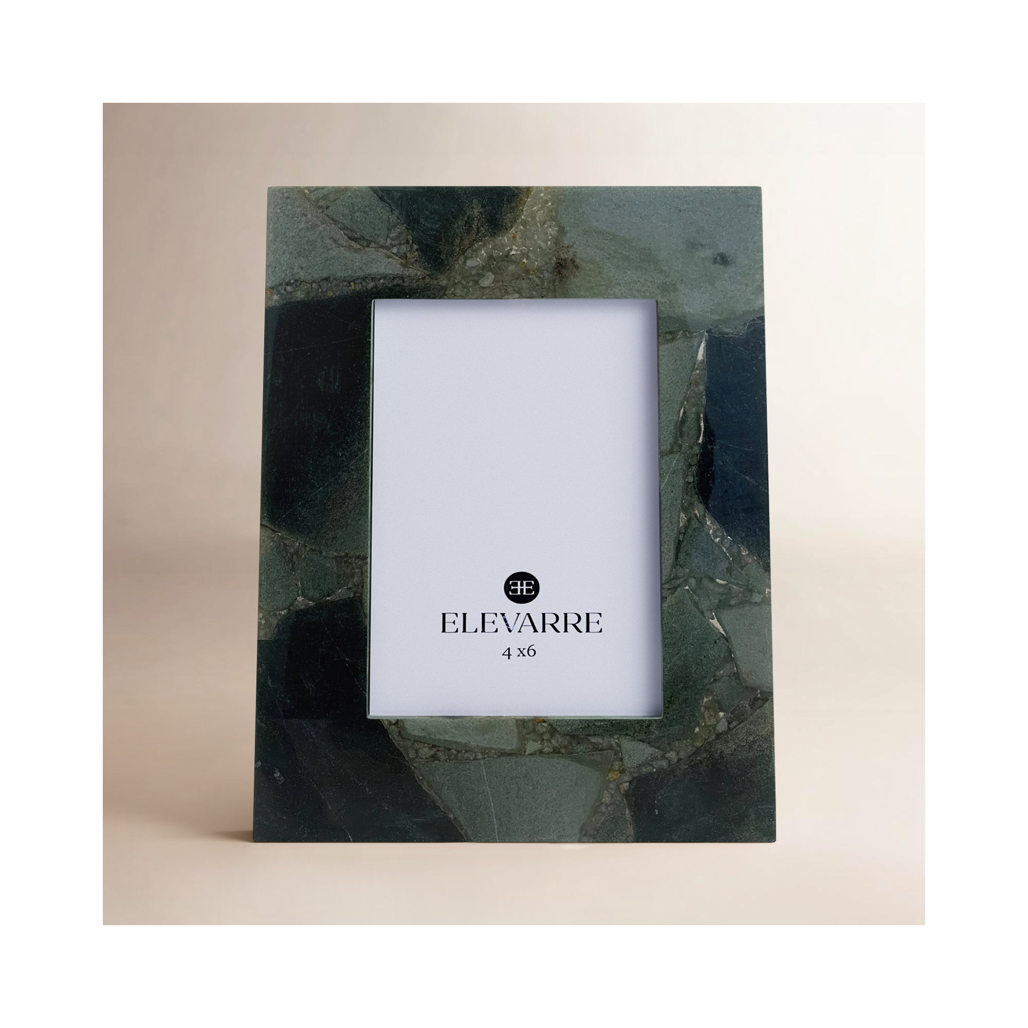 Blaine Light Malachite Photo Frame, 4" x 6", Green