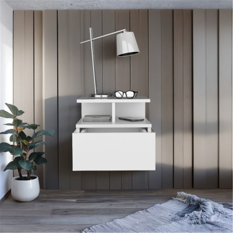 Versatile Wall-Mounted Nightstand with Smart Storage and Stylish Design