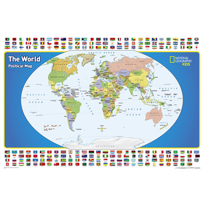 Carte politique du monde pour les enfants