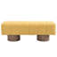 Banc multifonctionnel en chenille jaune, capacité de 136 kg, sans assemblage, âme en mousse de 28 cm, longueur de 127 cm, idéal pour les salles à manger et les chambres. Banc avec mousse haute densité, hauteur de 43 cm, poids et usages multifonctionnels.