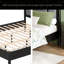 Lit en bois massif, aucun sommier tapissier requis, tête de lit tapissier avec poignées en métal-240463050-240463093