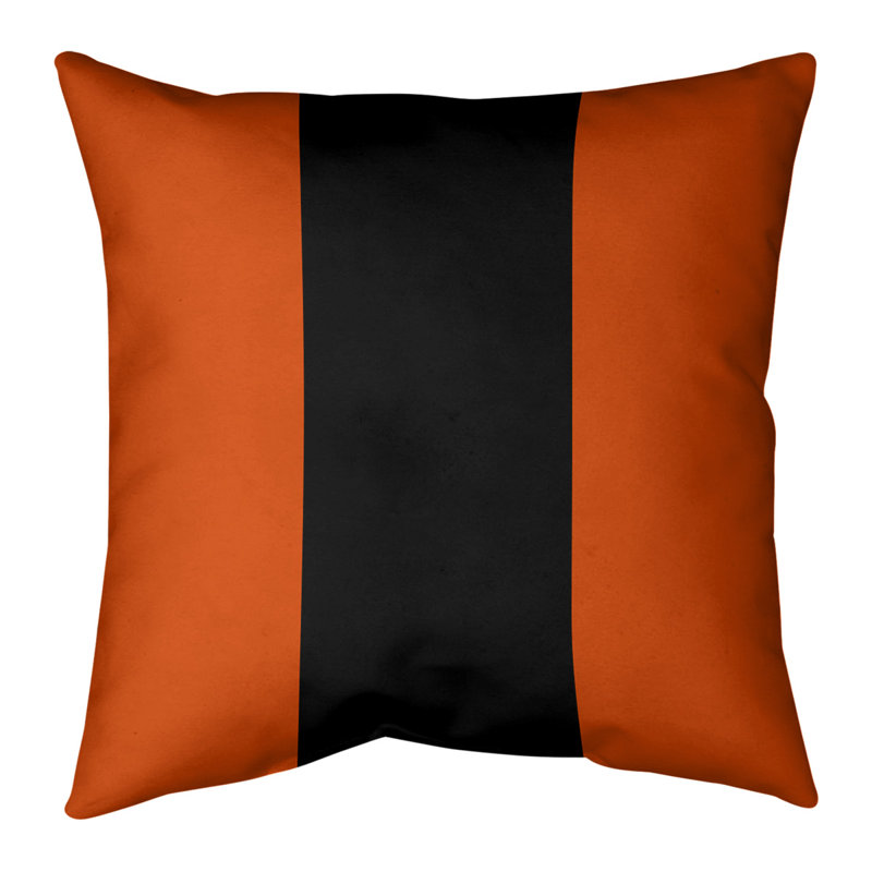 Striped Reversible Throw Pillow, 18" x 18", Orange/Black