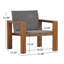 Vexa Modern Coastal Acacia Wood Outdoor Club Chair with PE Wicker Backrest and Seat