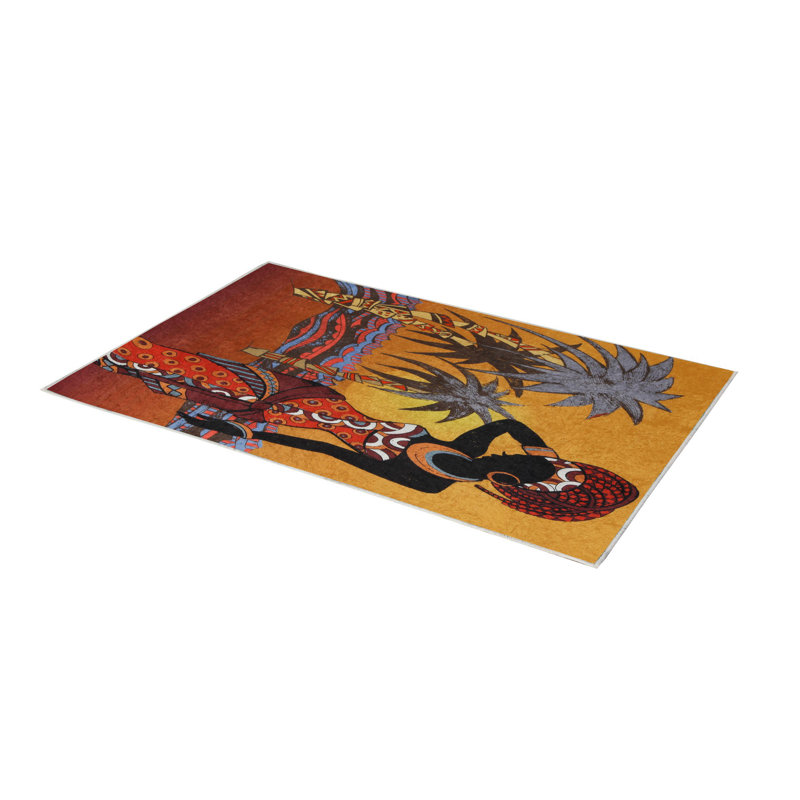Tapis brun / noir en polyester tissé à plat Loewen, Rectangle 3 pi 11 po x 5 pi 11 po