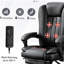 Fauteuil de massage avec chauffeur et 6 points de vibration, avec repose-pieds et accoudoirs rembourrés, fauteuil de direction avec dossier inclinable et roulettes