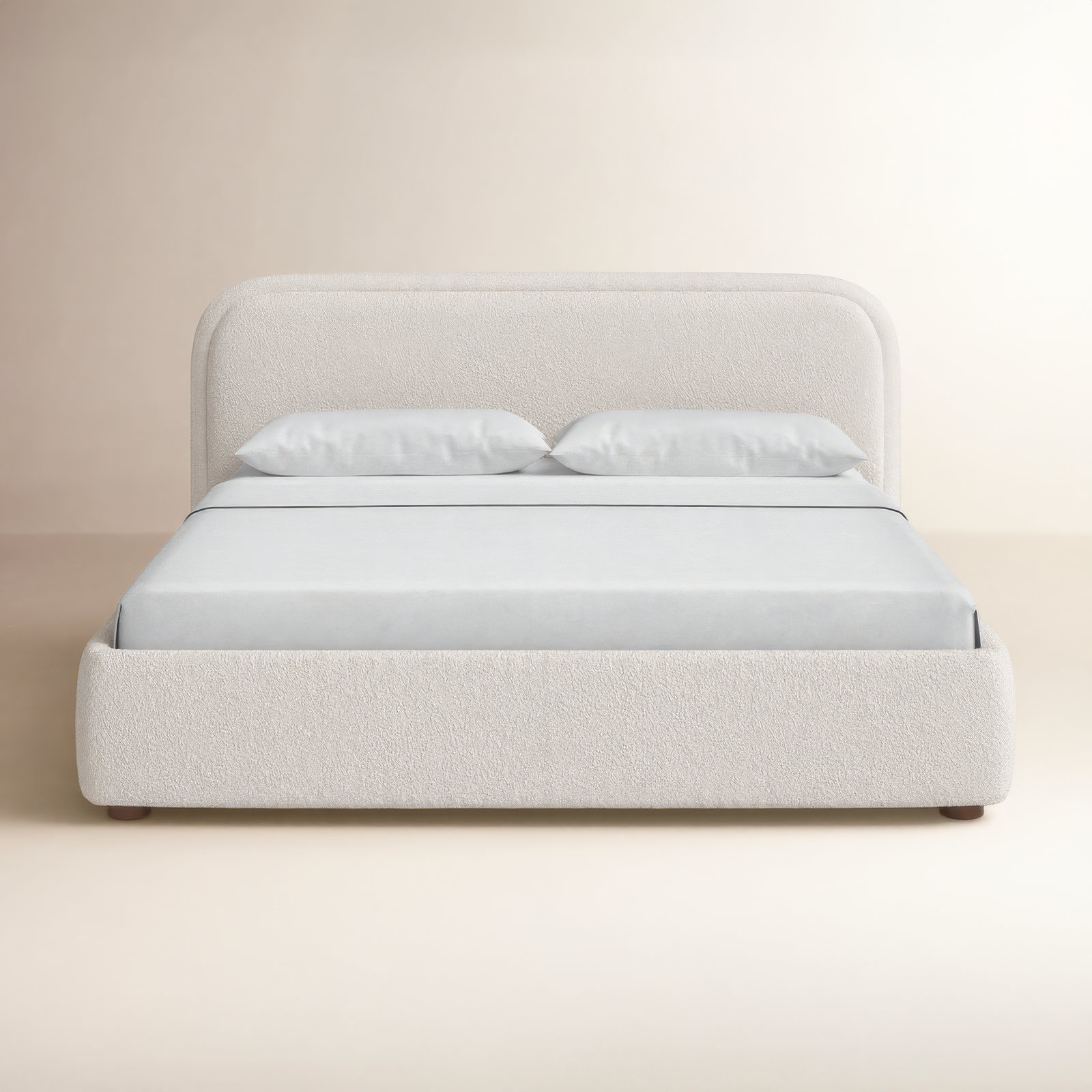 Shonda Upholstered Low Profile Platform Bed, Queen, Oatmeal