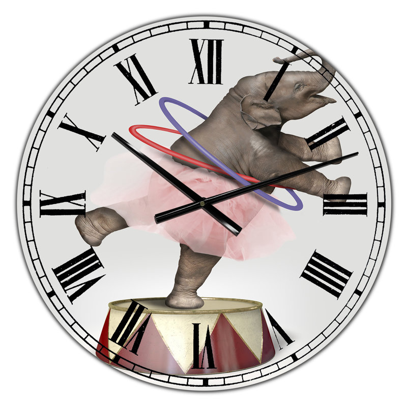 Horloge murale moderne surdimensionnée Circus Elephant, Petit