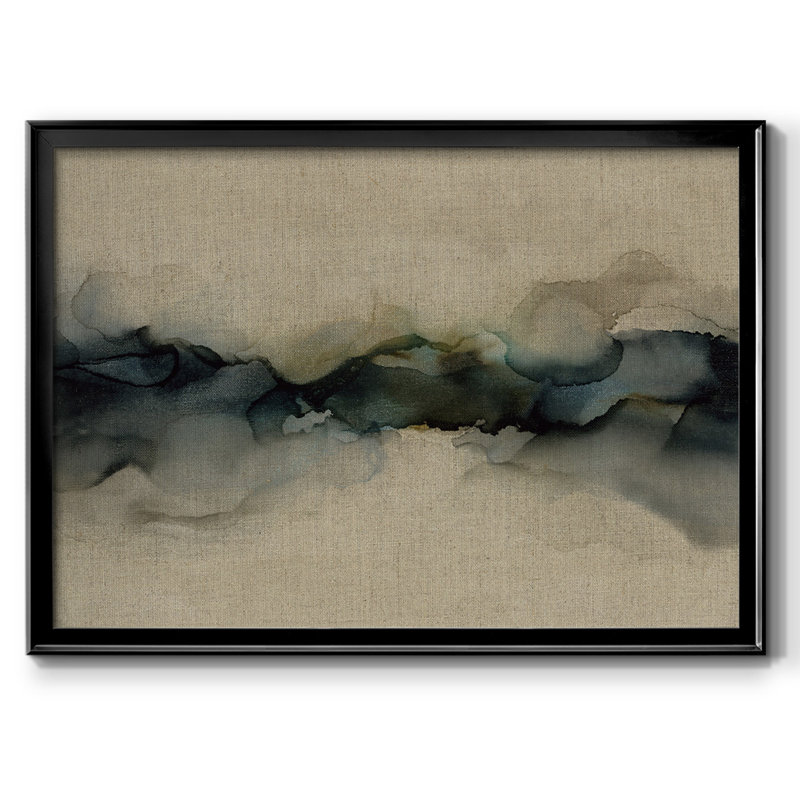 " Ocean Streams ", Black Closed Corner Framed Canvas, 26" H x 38" W x 1.5" D