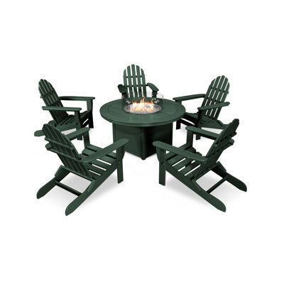 Ensemble de conversation POLYWOOD Classic 6 pièces avec foyer