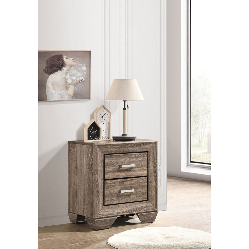 Modern Minimalist Nightstand, Taupe