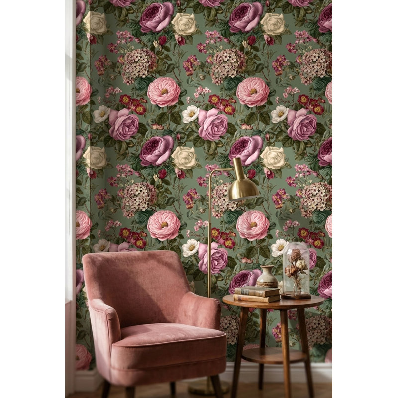 Adhésif mural rétro amovible floral Mute