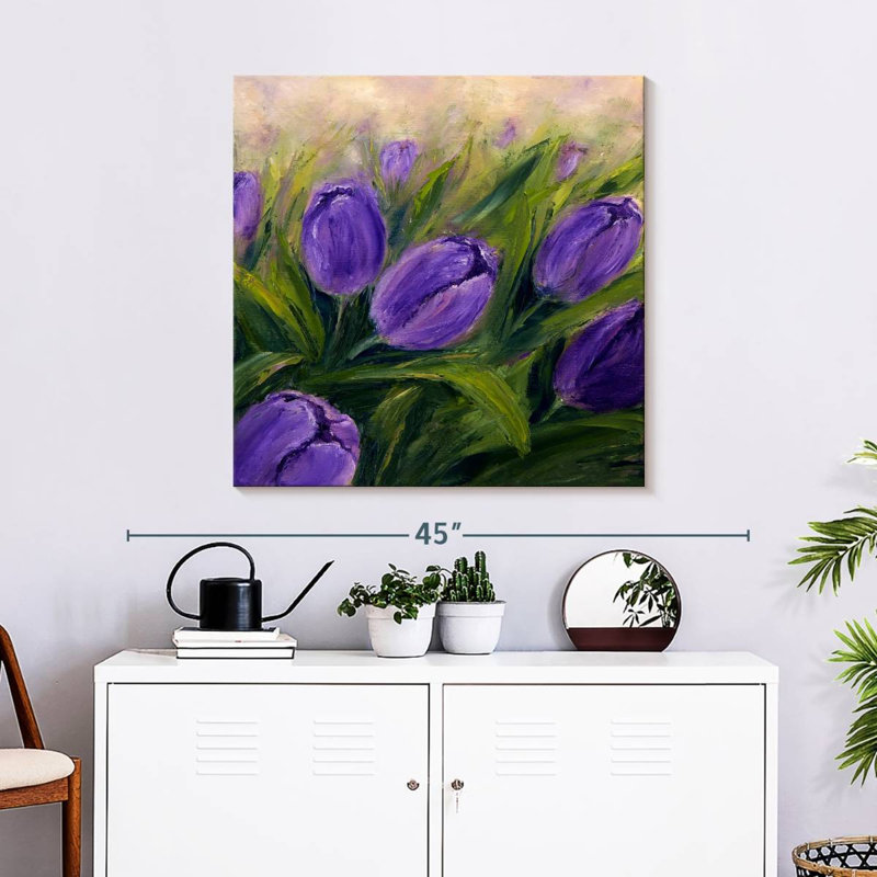 Harnek Dark Purple Tulips, 30'' H x 30'' W