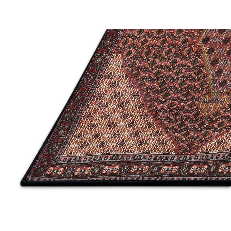 Tapis traditionnel rouge / beige / brun, Rectangle 4 pi x 6 pi