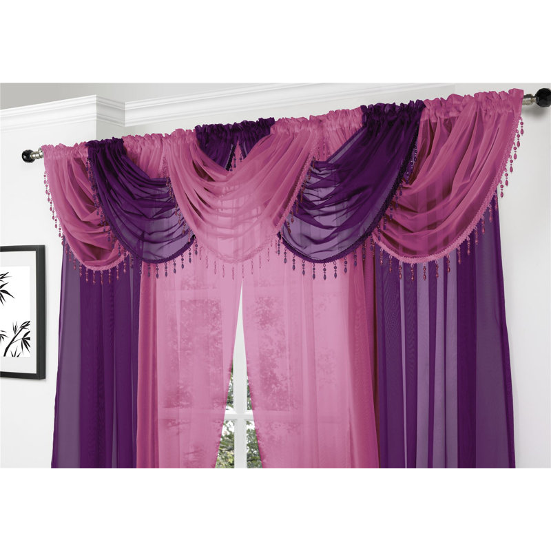 Summitville Sheer Curtain Single Panel, Cerise