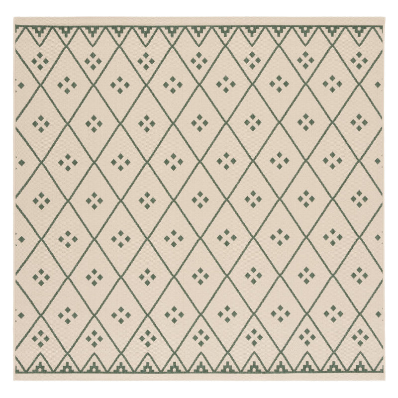 Courtyard Performance Geometric Indoor/Outdoor Area Rug, Square 6'7"